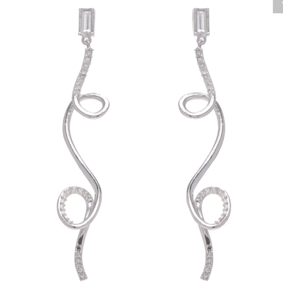 Melissa Lovy Swarovski Yolanda Earrings in Rhodium - Picture 2 of 4